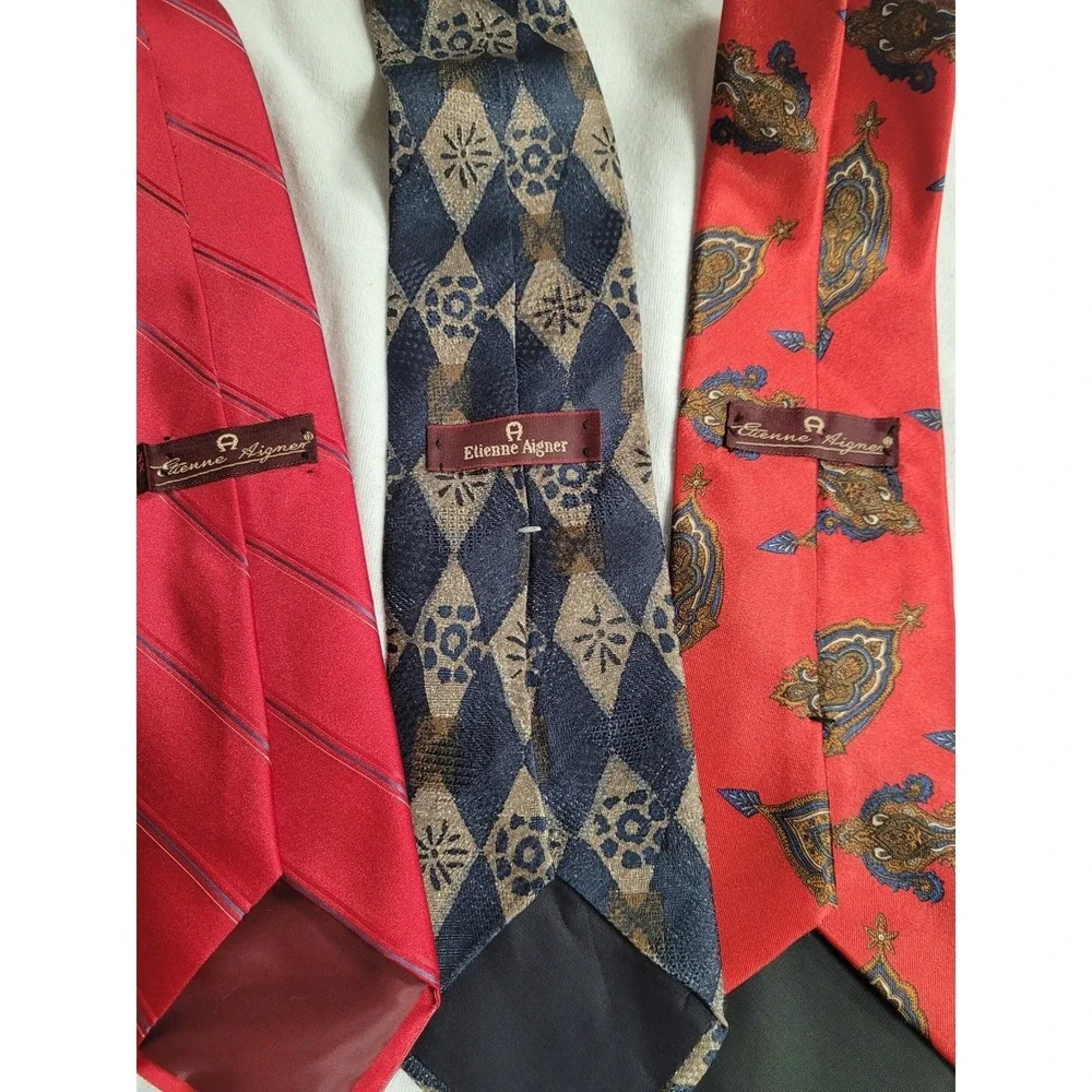 Etienne‎ Aigner Mens Neckties Lot/3 Silk Ties 1 Repp Formal Designer Ties
